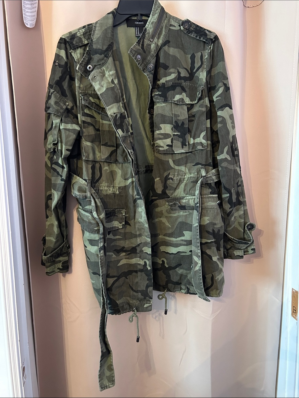 Vintage Forever 21 Green Camo Utility Jacket